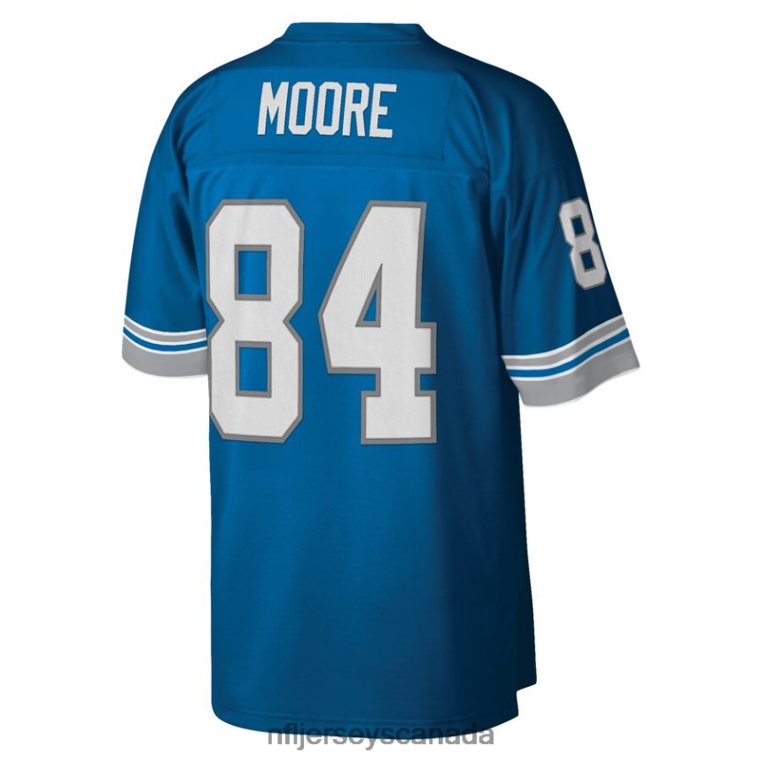Men Detroit Lions Herman Moore Mitchell  Ness Blue Retired Player Legacy Replica Jersey Clothing NFL TBXFR63567