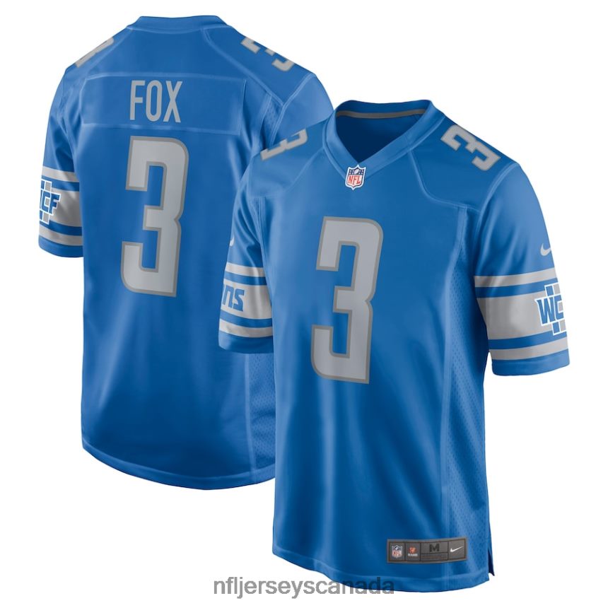 Men Detroit Lions Jack Fox Nike Blue Game Jersey Clothing NFL TBXFR61955