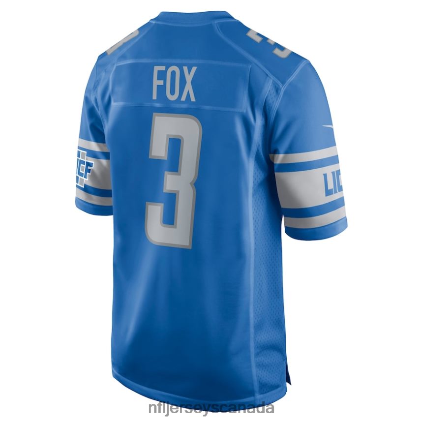 Men Detroit Lions Jack Fox Nike Blue Game Jersey Clothing NFL TBXFR61955