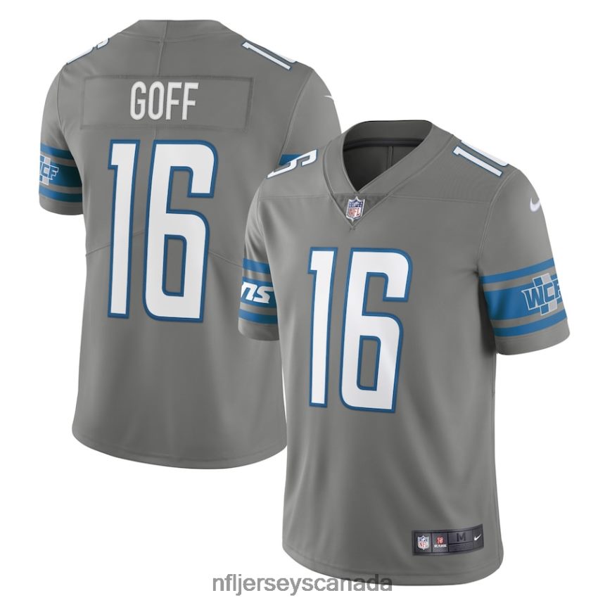 Men Detroit Lions Jared Goff Nike Steel Alternate Vapor Limited Jersey Clothing NFL TBXFR61170