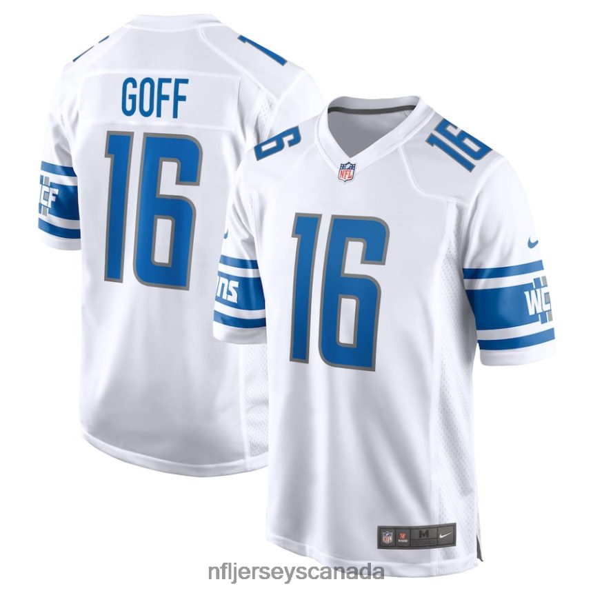 Men Detroit Lions Jared Goff Nike White Team Game Jersey Clothing NFL TBXFR63051