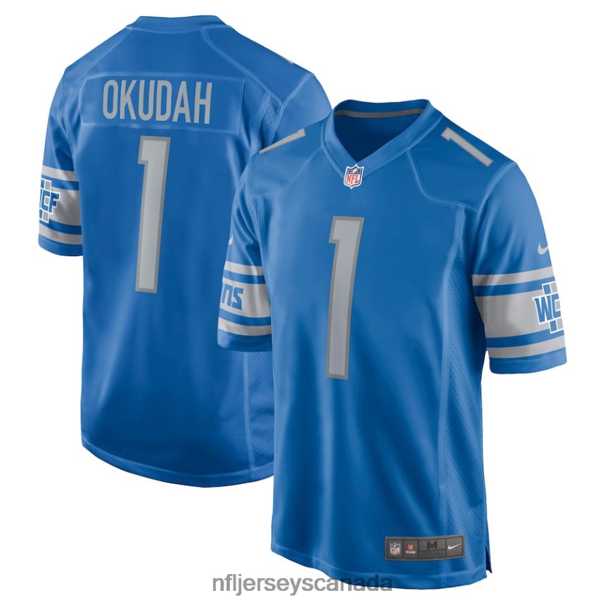 Men Detroit Lions Jeff Okudah Nike Blue Game Jersey Clothing NFL TBXFR61989
