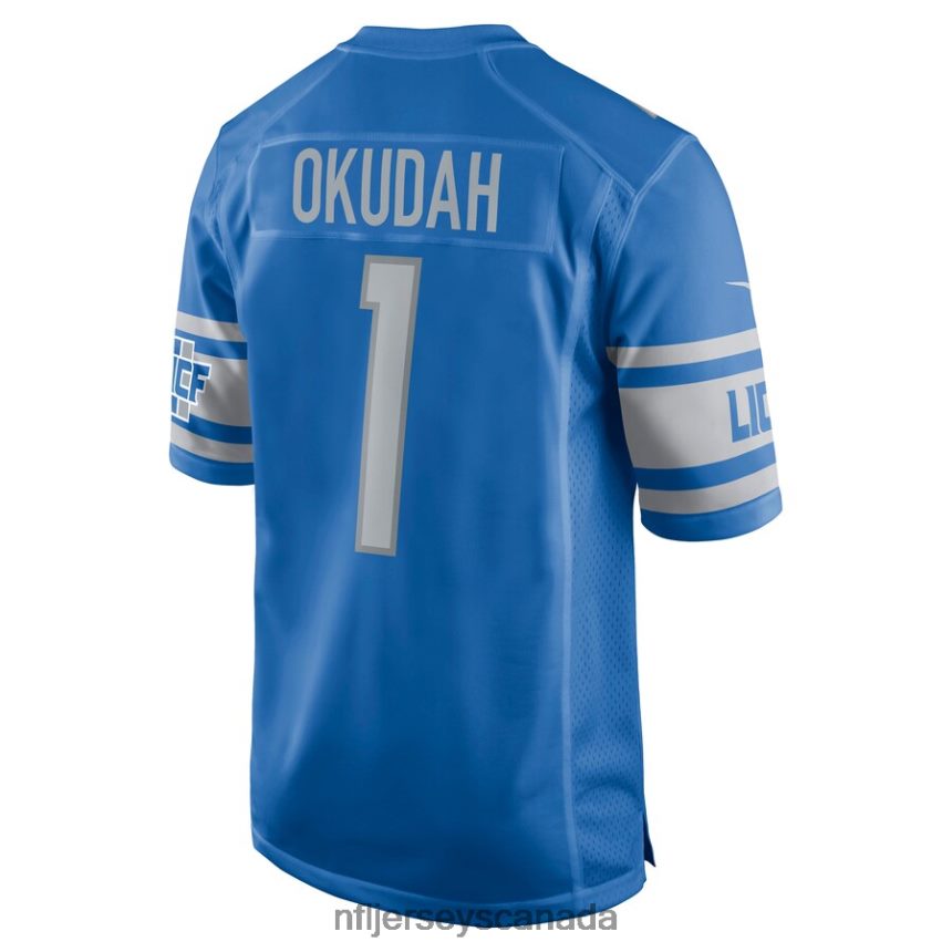 Men Detroit Lions Jeff Okudah Nike Blue Game Jersey Clothing NFL TBXFR61989