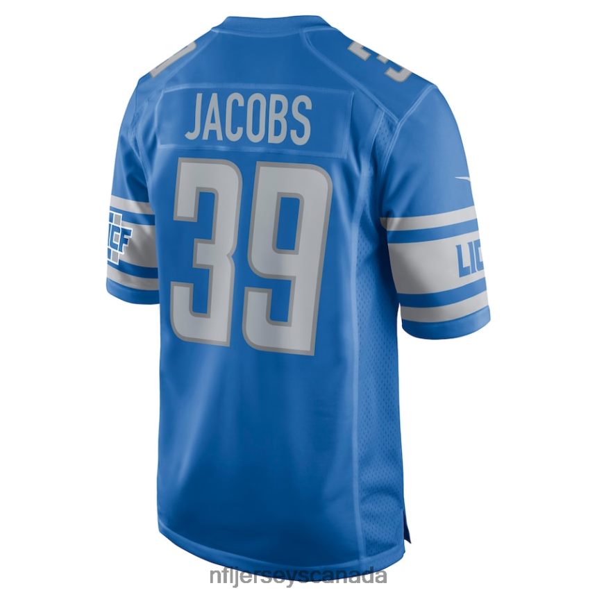 Men Detroit Lions Jerry Jacobs Nike Blue Game Jersey Clothing NFL TBXFR62693