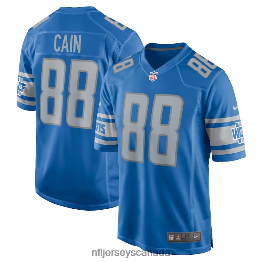 Men Detroit Lions Jim Cain Nike Blue Retired Player Jersey Clothing NFL TBXFR66501