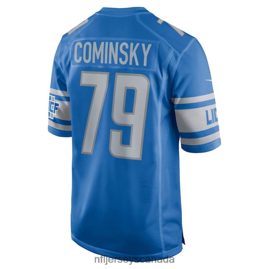 Men Detroit Lions John Cominsky Nike Blue Player Game Jersey Clothing NFL TBXFR63305