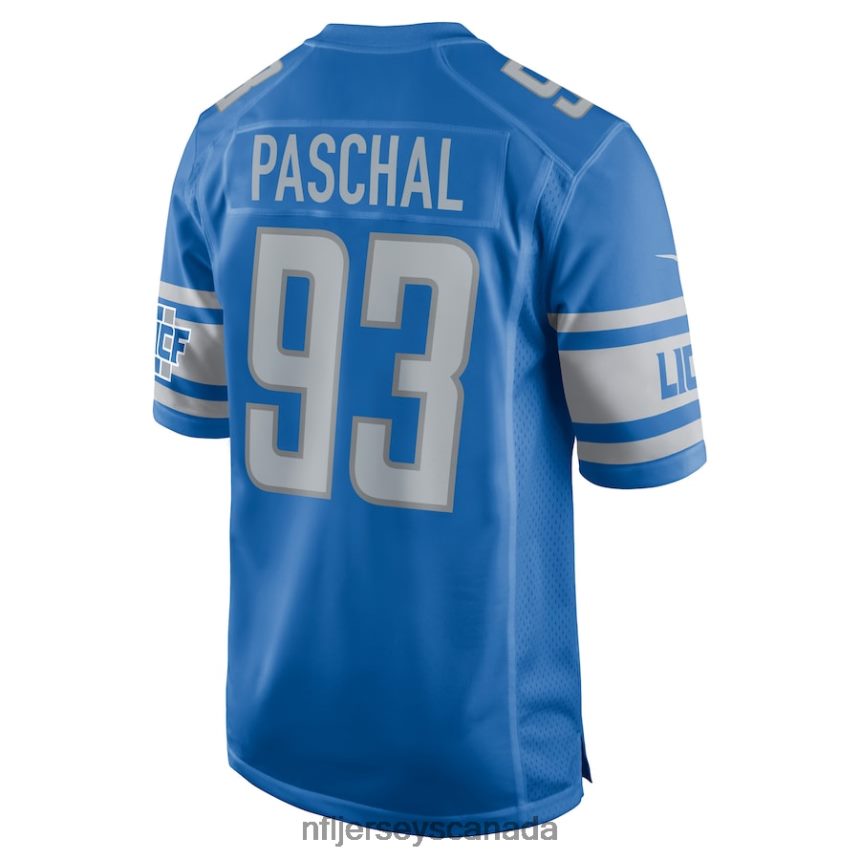 Men Detroit Lions Josh Paschal Nike Blue Player Game Jersey Clothing NFL TBXFR64900