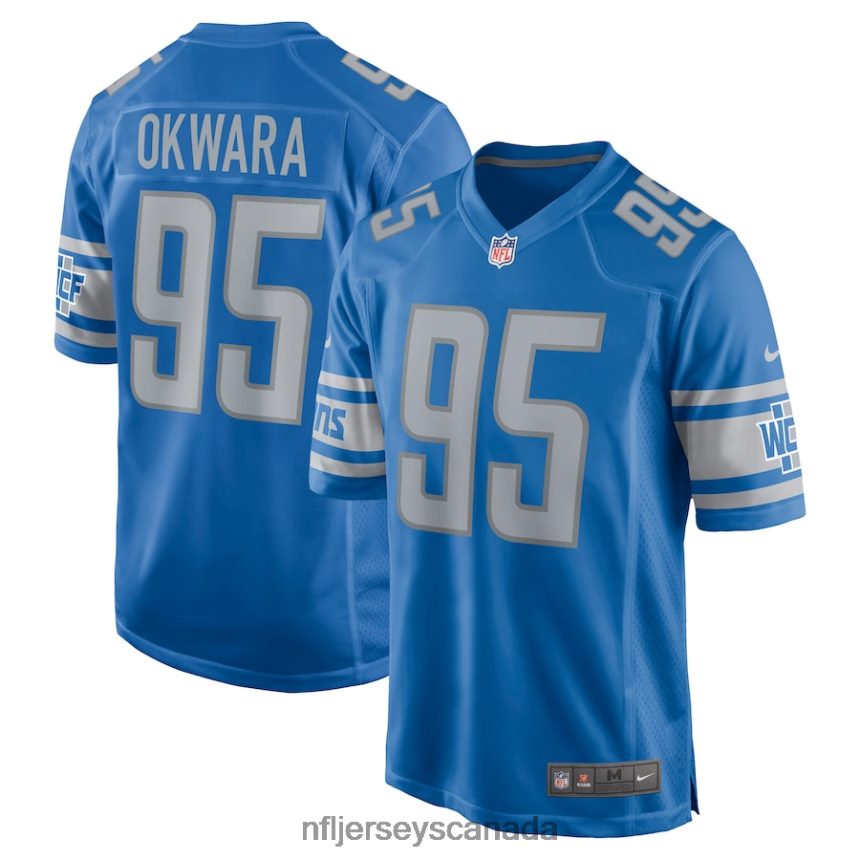 Men Detroit Lions Romeo Okwara Nike Blue Game Jersey Clothing NFL TBXFR64798