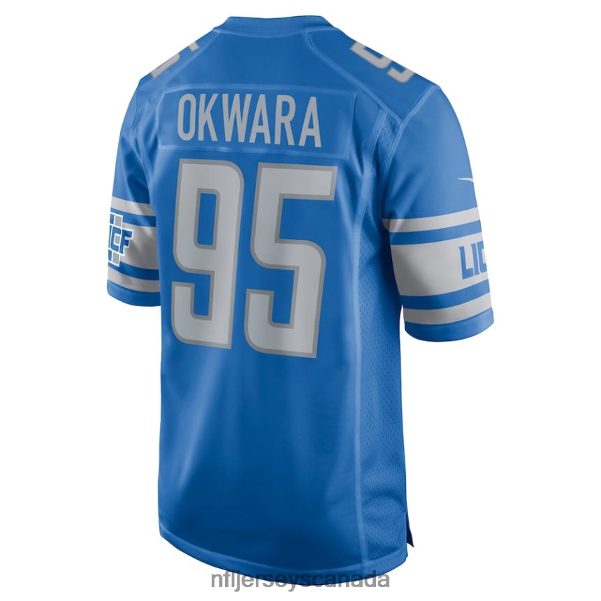 Men Detroit Lions Romeo Okwara Nike Blue Game Jersey Clothing NFL TBXFR64798