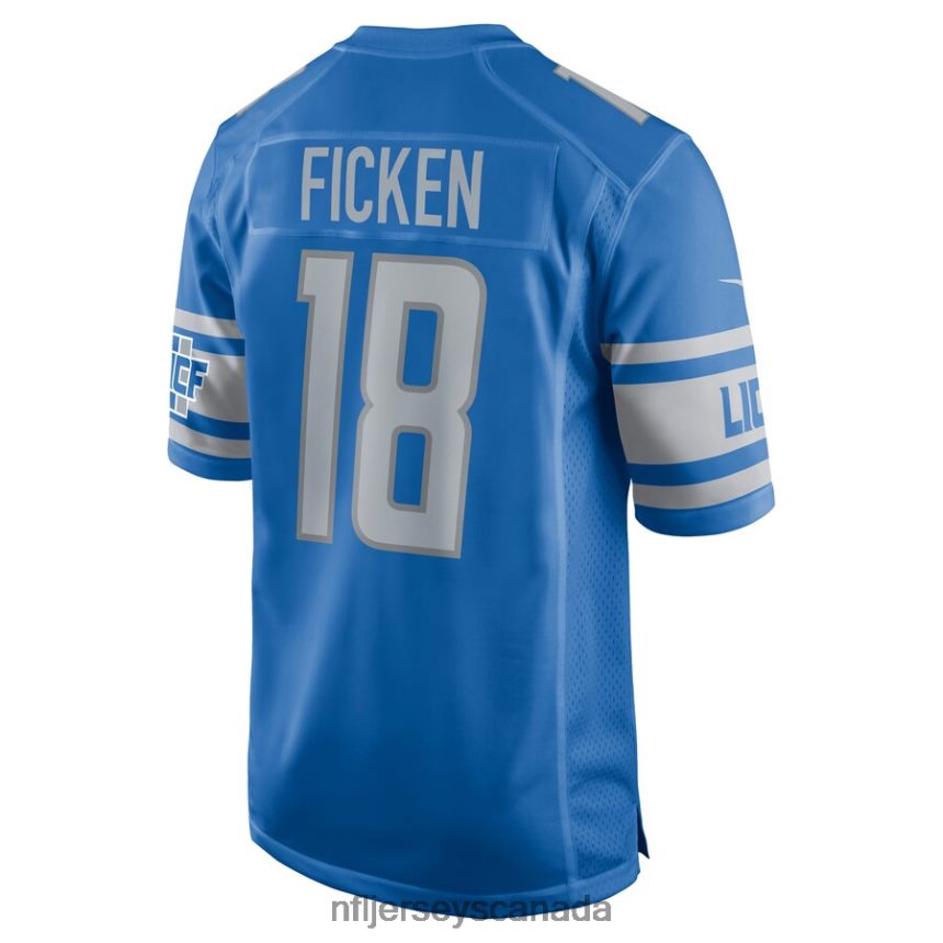 Men Detroit Lions Sam Ficken Nike Blue Home Game Player Jersey Clothing NFL TBXFR62694