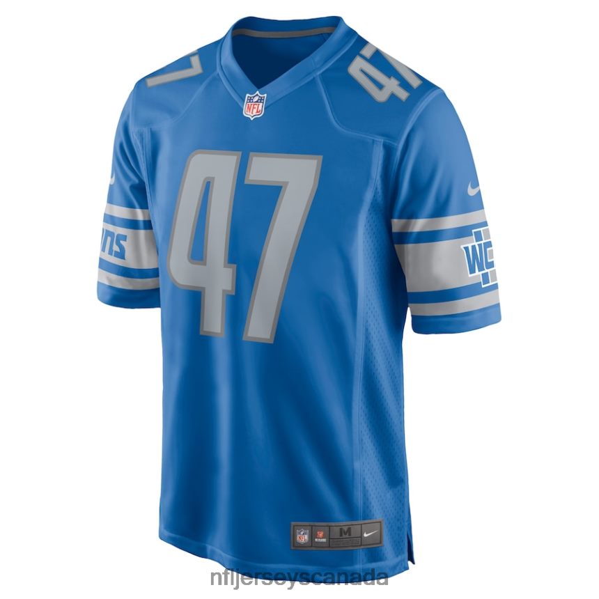 Men Detroit Lions Scott Daly Nike Blue Game Jersey Clothing NFL TBXFR64148