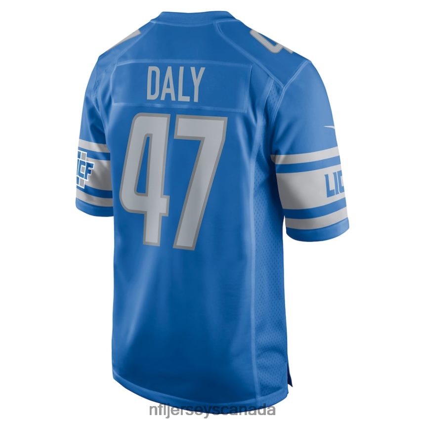Men Detroit Lions Scott Daly Nike Blue Game Jersey Clothing NFL TBXFR64148