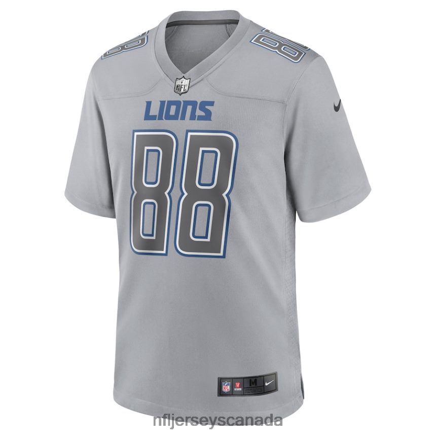 Men Detroit Lions TJ Hockenson Nike Gray Atmosphere Fashion Game Jersey Clothing NFL TBXFR61730