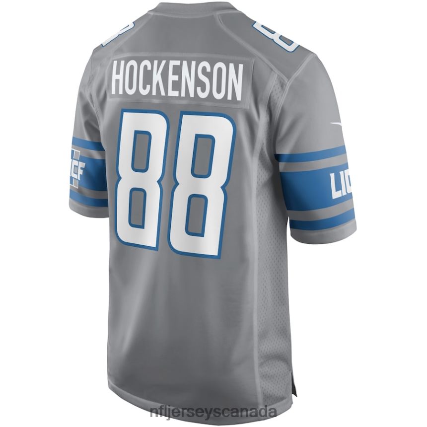 Men Detroit Lions TJ Hockenson Nike Silver Game Jersey Clothing NFL TBXFR61325