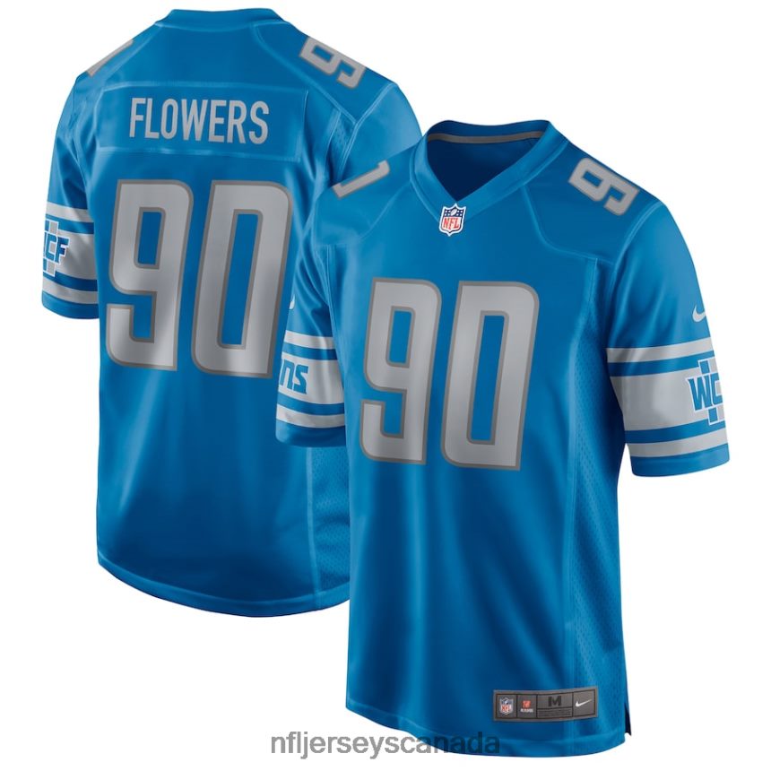 Men Detroit Lions Trey Flowers Nike Blue Game Jersey Clothing NFL TBXFR64091
