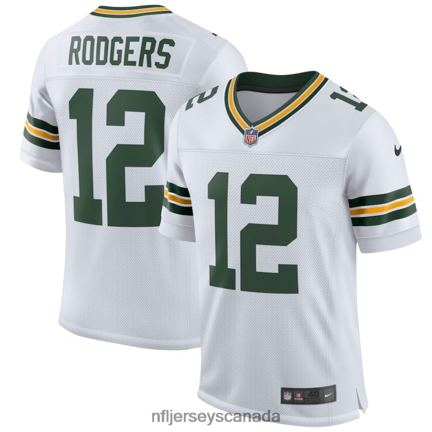 Men Green Bay Packers Aaron Rodgers Nike White Classic Elite Player Jersey Clothing NFL TBXFR61919