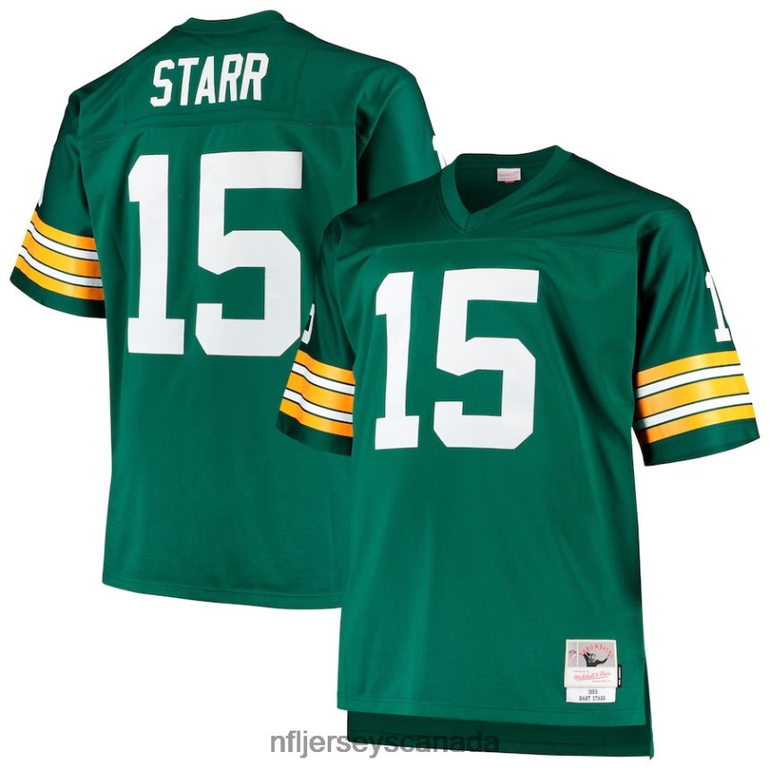Men Green Bay Packers Bart Starr Mitchell  Ness Green Big  Tall 1968 Retired Player Replica Jersey Clothing NFL TBXFR61245