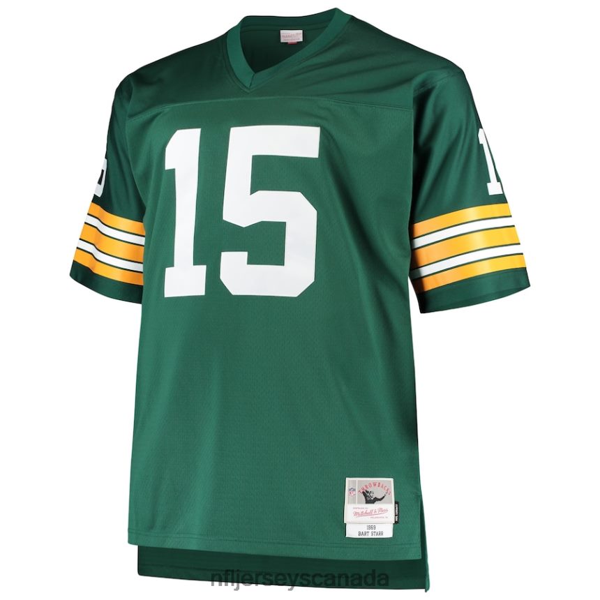 Men Green Bay Packers Bart Starr Mitchell  Ness Green Big  Tall 1968 Retired Player Replica Jersey Clothing NFL TBXFR61245