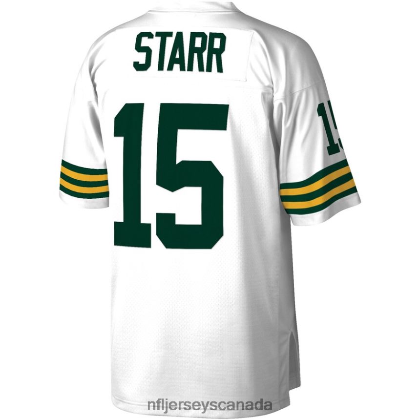 Men Green Bay Packers Bart Starr Mitchell  Ness White 1969 Legacy Replica Jersey Clothing NFL TBXFR6931