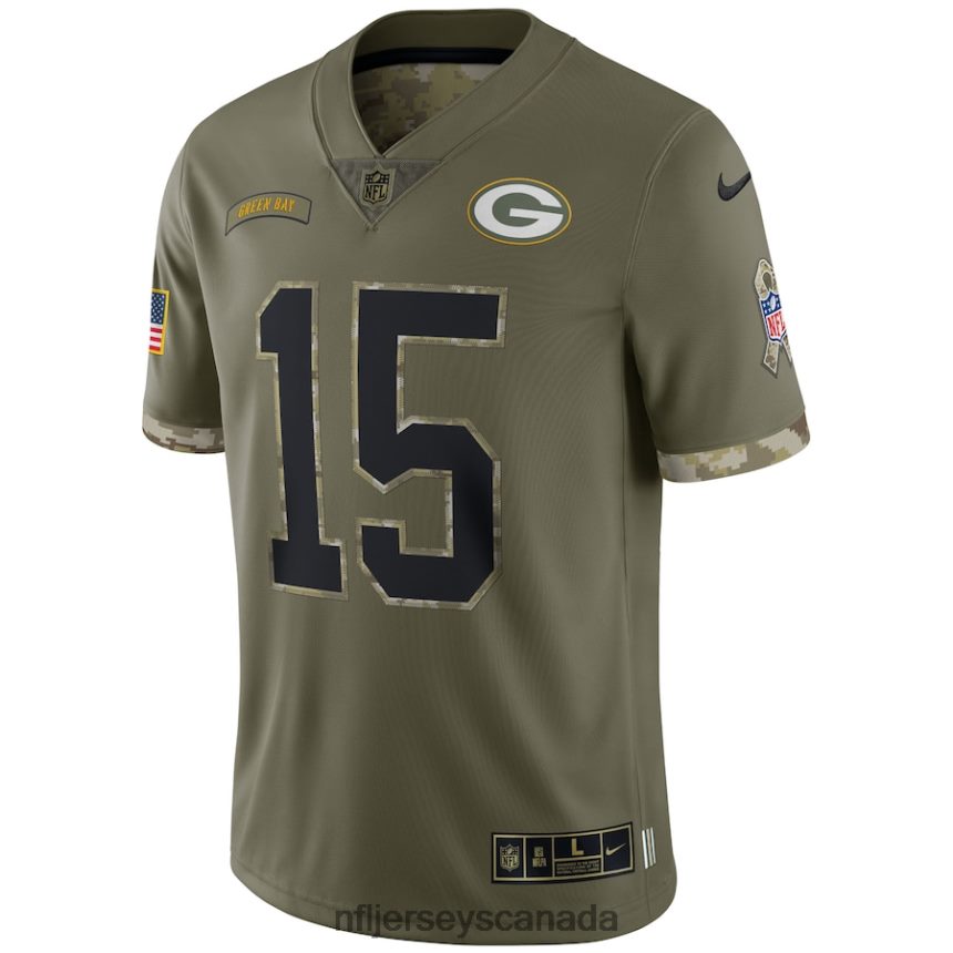 Men Green Bay Packers Bart Starr Nike Olive 2022 Salute To Service Retired Player Limited Jersey Clothing NFL TBXFR63066