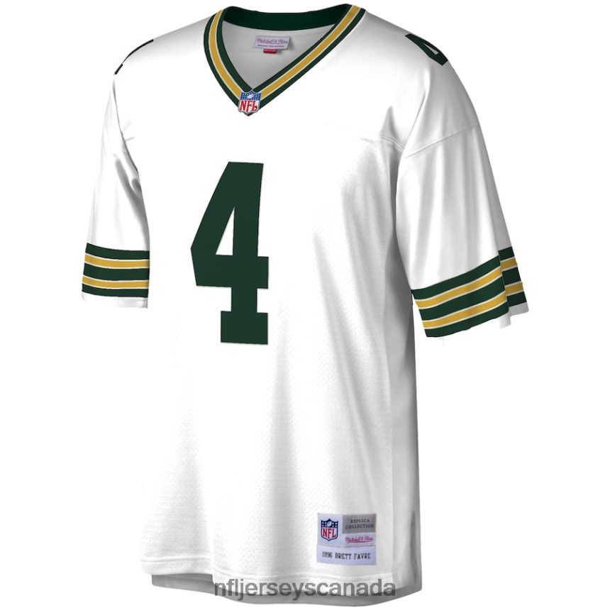 Men Green Bay Packers Brett Favre Mitchell  Ness White 1996 Legacy Replica Jersey Clothing NFL TBXFR63573