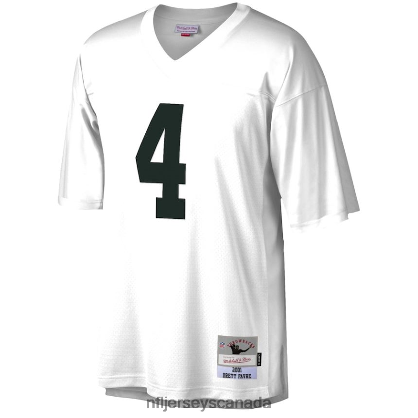 Men Green Bay Packers Brett Favre Mitchell  Ness White 2001 Legacy Replica Jersey Clothing NFL TBXFR64979