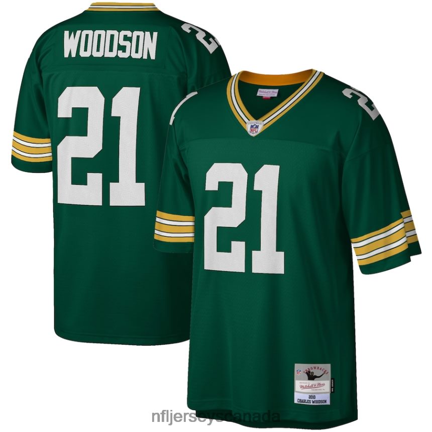 Men Green Bay Packers Charles Woodson Mitchell  Ness Green 2010 Legacy Replica Jersey Clothing NFL TBXFR6940