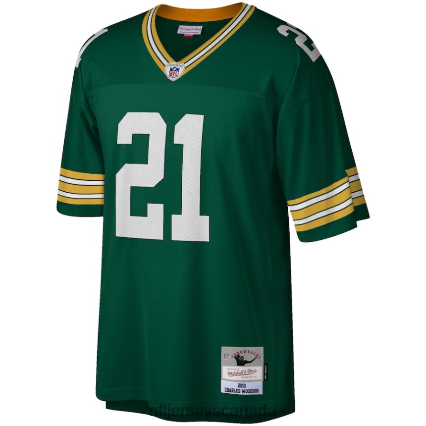Men Green Bay Packers Charles Woodson Mitchell  Ness Green 2010 Legacy Replica Jersey Clothing NFL TBXFR6940