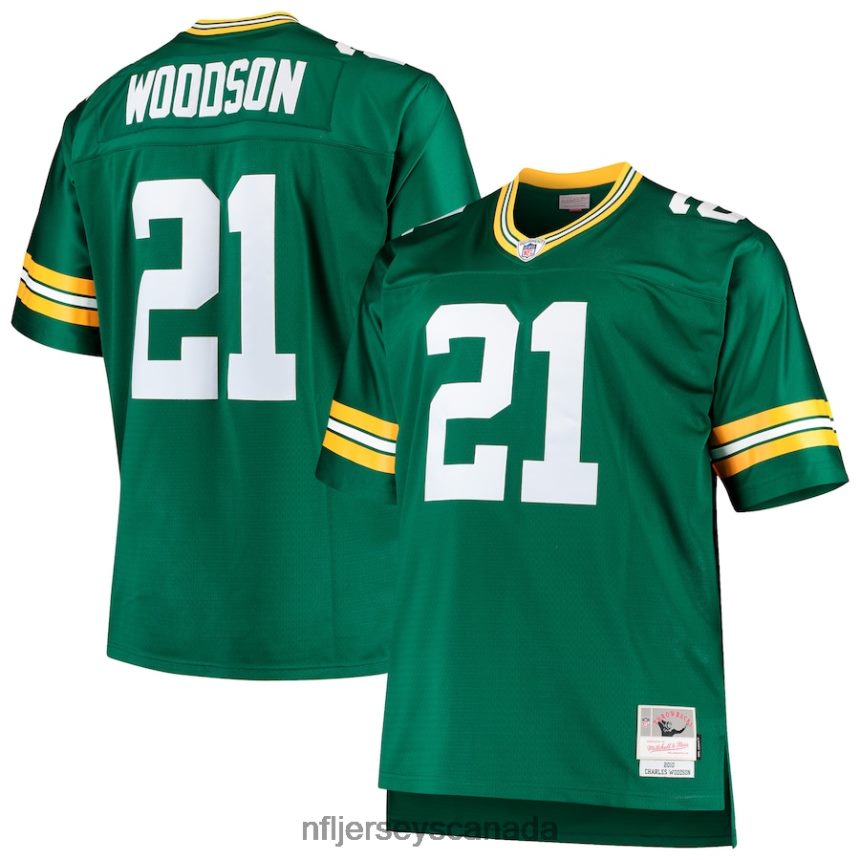 Men Green Bay Packers Charles Woodson Mitchell  Ness Green Big  Tall 2010 Retired Player Replica Jersey Clothing NFL TBXFR63429
