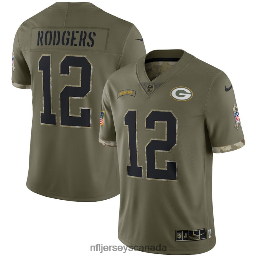Men Green Bay Packers Nike Olive 2022 Salute To Service Limited Jersey Clothing NFL TBXFR63181