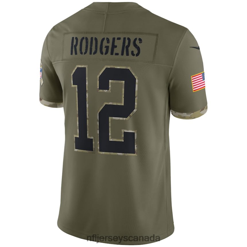 Men Green Bay Packers Nike Olive 2022 Salute To Service Limited Jersey Clothing NFL TBXFR63181