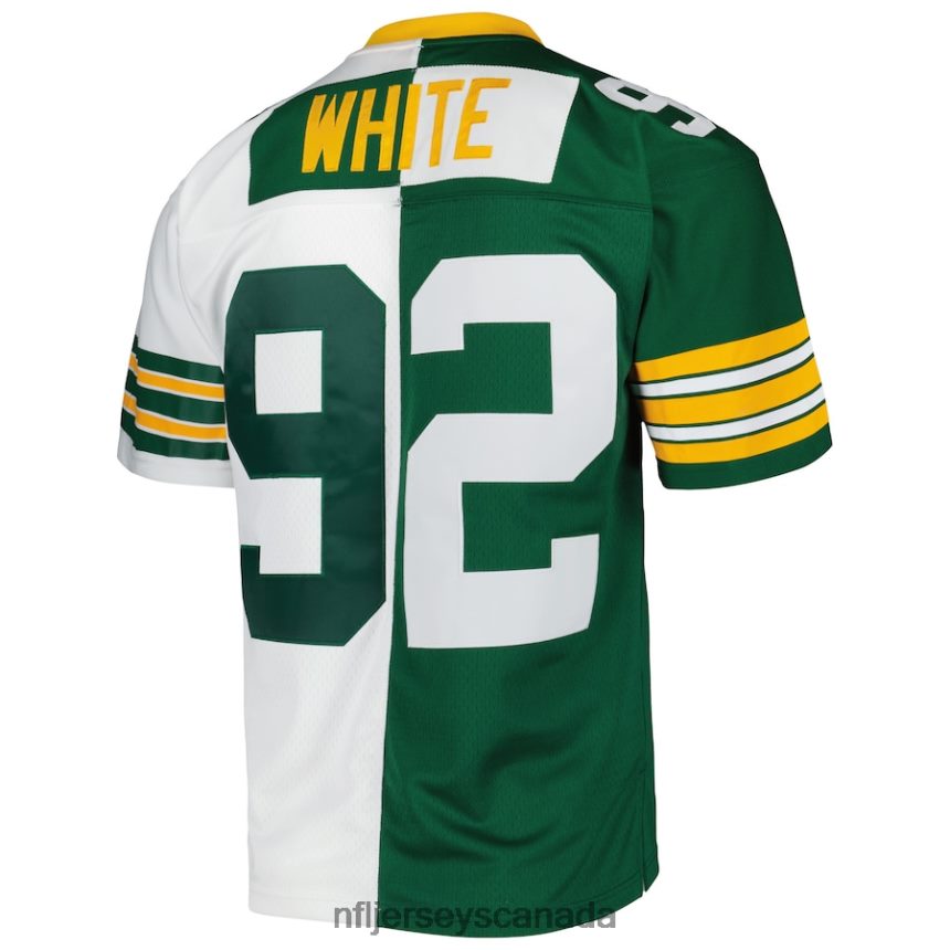 Men Green Bay Packers Reggie White Mitchell  Ness Green/White 1996 Split Legacy Replica Jersey Clothing NFL TBXFR61285