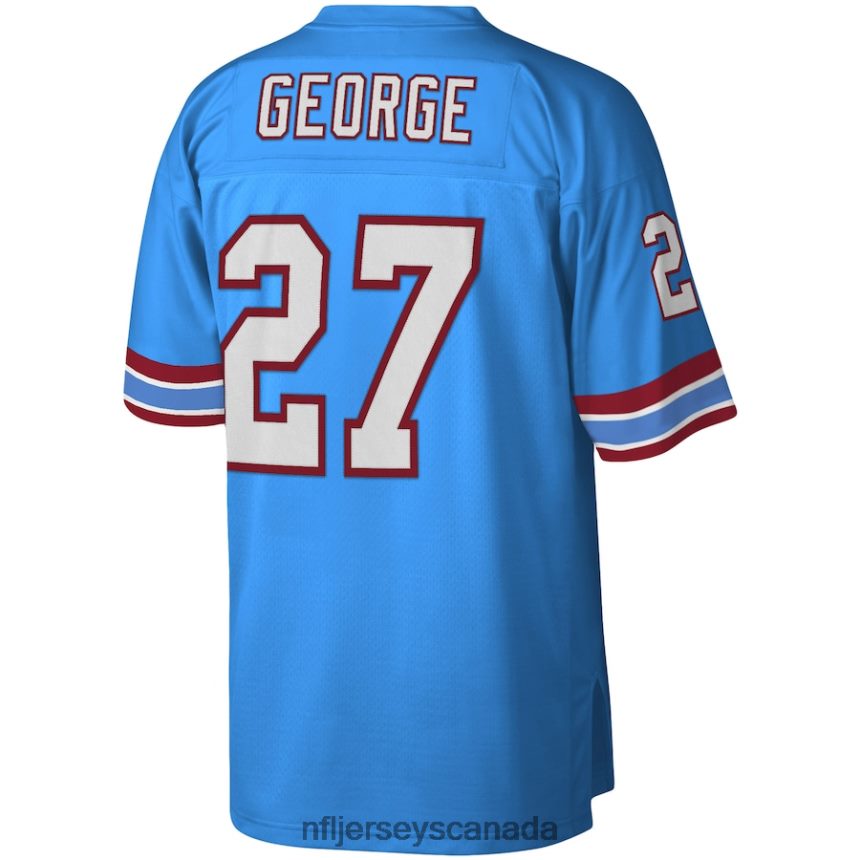Men Houston Oilers Eddie George Mitchell  Ness Light Blue Legacy Replica Jersey Clothing NFL TBXFR61146