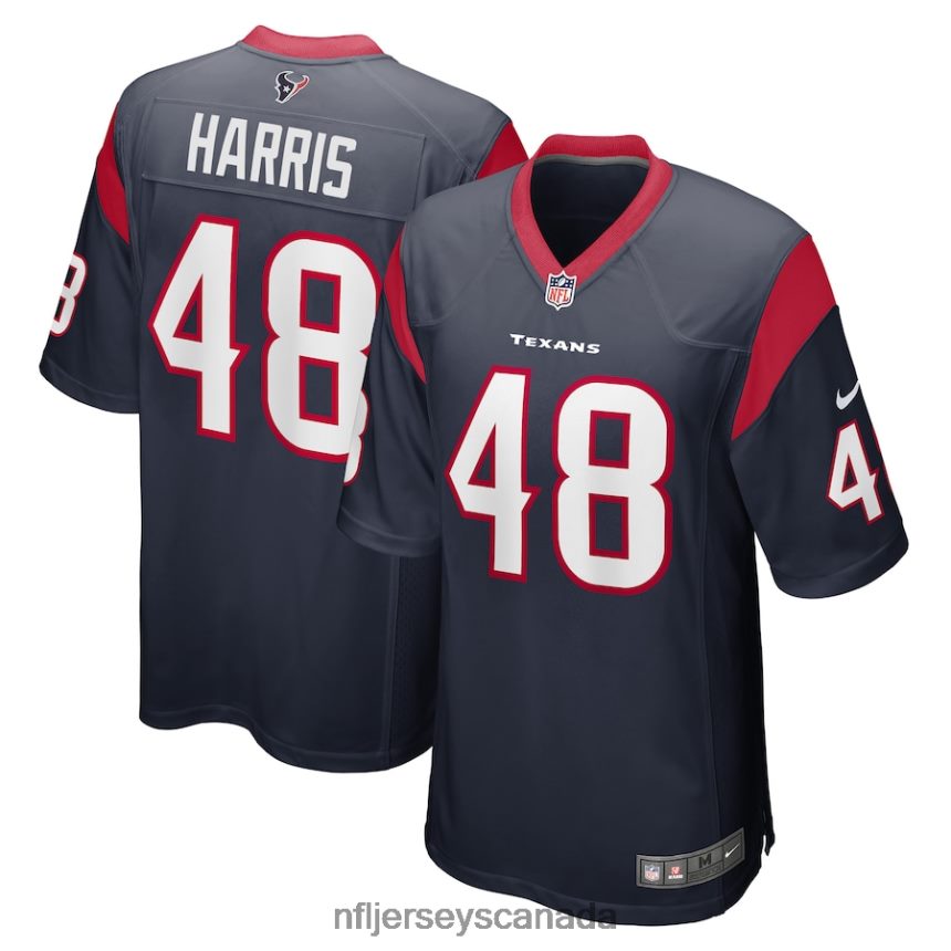 Men Houston Texans Christian Harris Nike Navy Game Player Jersey Clothing NFL TBXFR66434