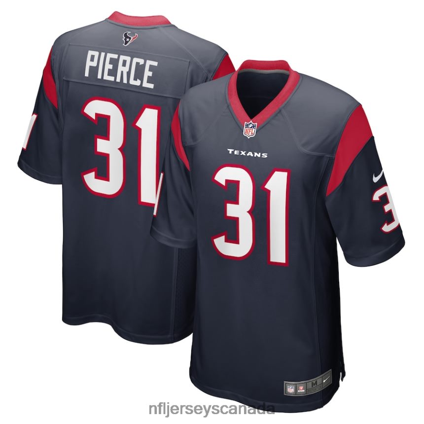 Men Houston Texans Dameon Pierce Nike Navy Game Player Jersey Clothing NFL TBXFR6424