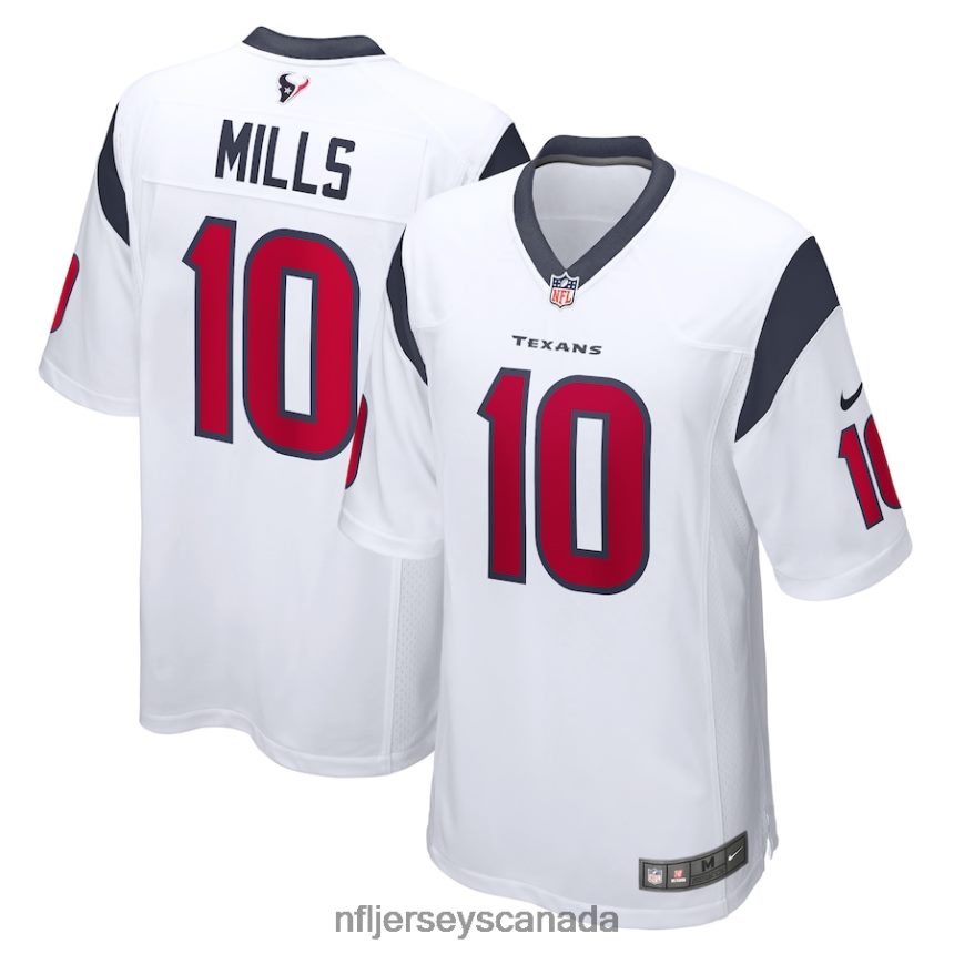 Men Houston Texans Davis Mills Nike White Game Player Jersey Clothing NFL TBXFR61966
