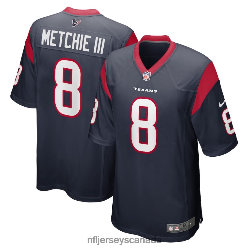Men Houston Texans John Metchie III Nike Navy Game Player Jersey Clothing NFL TBXFR6997