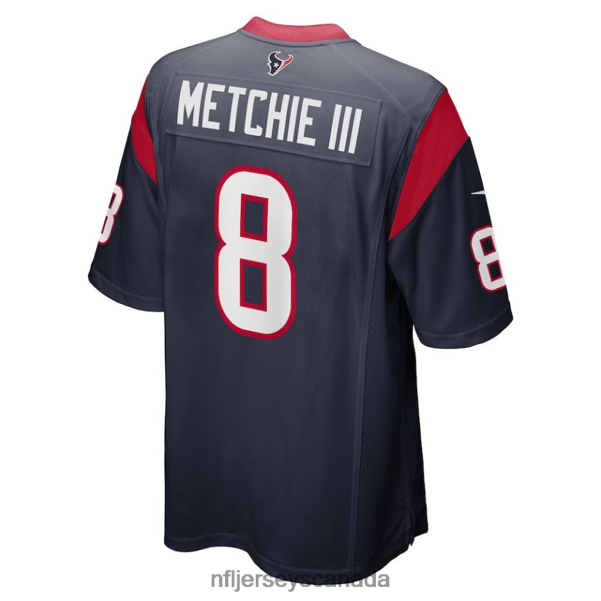 Men Houston Texans John Metchie III Nike Navy Game Player Jersey Clothing NFL TBXFR6997