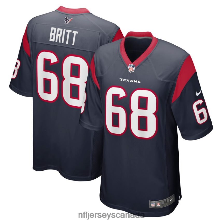 Men Houston Texans Justin Britt Nike Navy Game Jersey Clothing NFL TBXFR66637