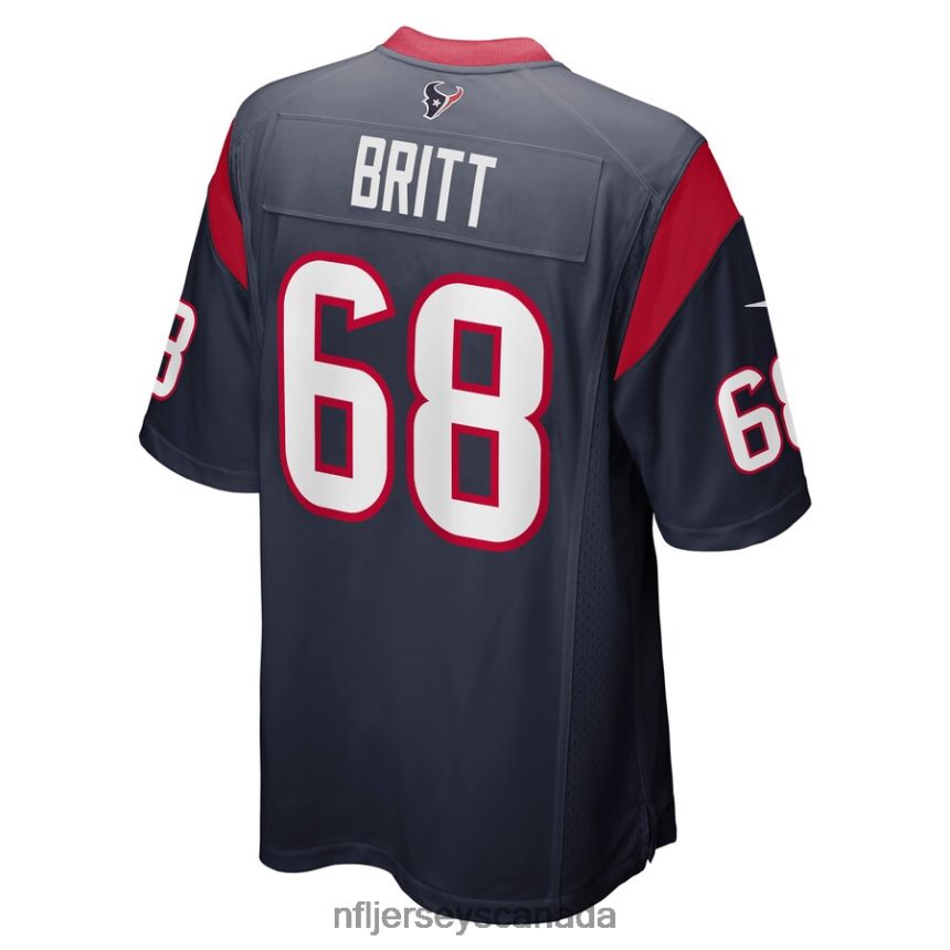Men Houston Texans Justin Britt Nike Navy Game Jersey Clothing NFL TBXFR66637
