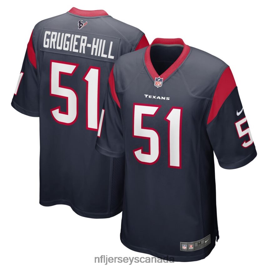 Men Houston Texans Kamu Grugier-Hill Nike Navy Game Player Jersey Clothing NFL TBXFR65608