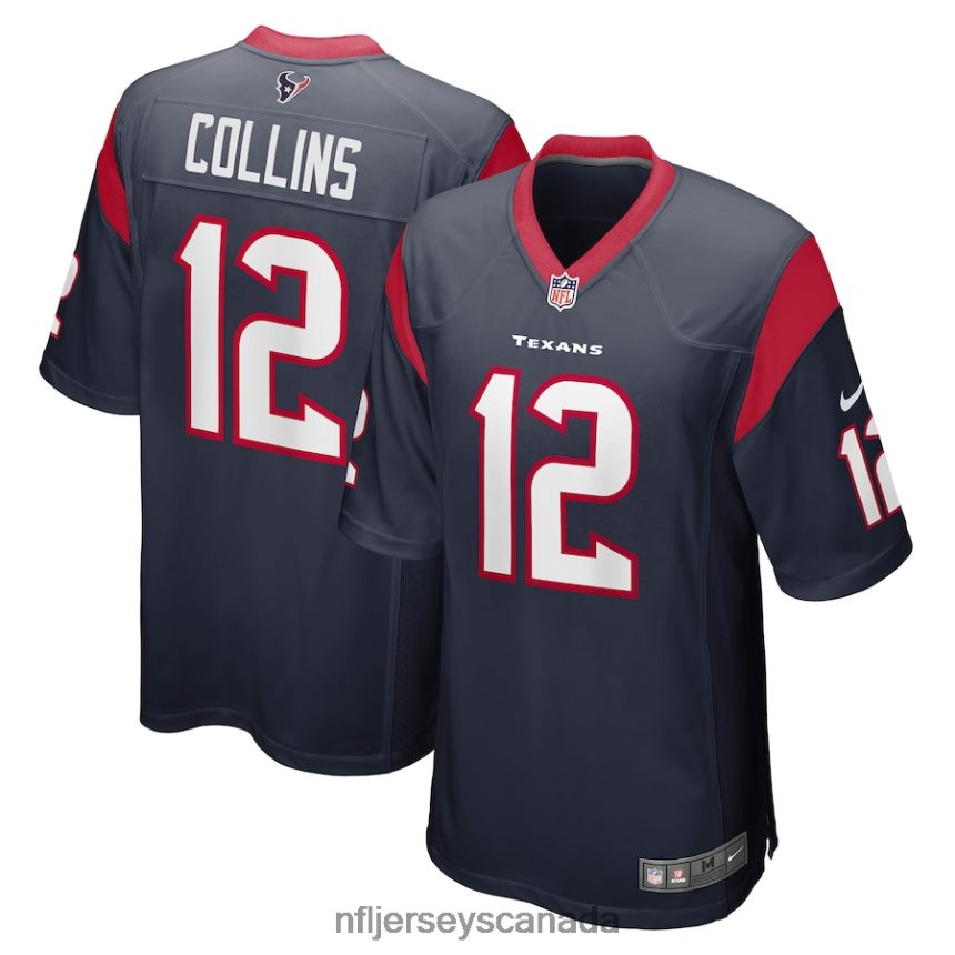 Men Houston Texans Nico Collins Nike Navy Game Jersey Clothing NFL TBXFR66010