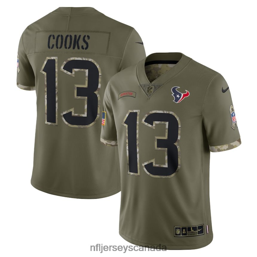 Men Houston Texans Nike Olive 2022 Salute To Service Limited Jersey Clothing NFL TBXFR61441
