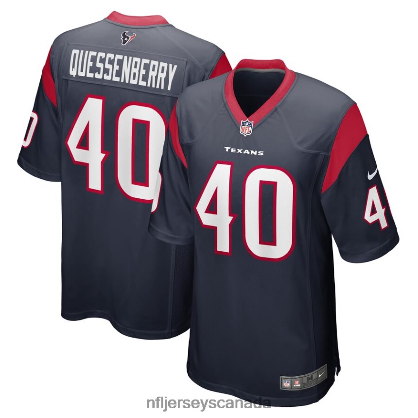 Men Houston Texans Paul Quessenberry Nike Navy Game Player Jersey Clothing NFL TBXFR66348