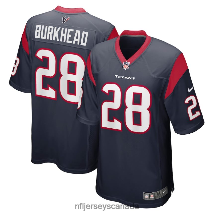 Men Houston Texans Rex Burkhead Nike Navy Game Player Jersey Clothing NFL TBXFR64145