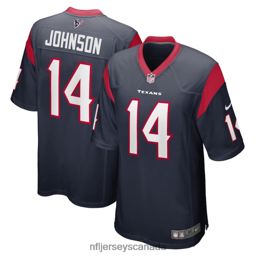 Men Houston Texans Tyler Johnson Nike Navy Game Player Jersey Clothing NFL TBXFR67017