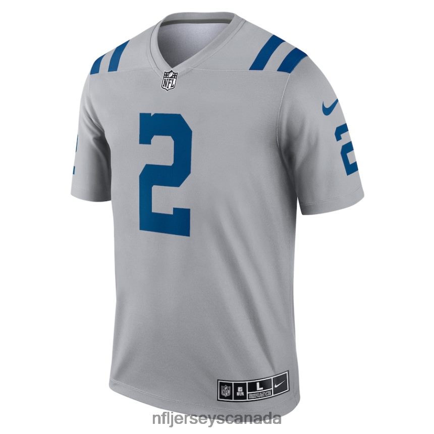 Men Indianapolis Colts Carson Wentz Nike Gray Inverted Legend Jersey Clothing NFL TBXFR62749