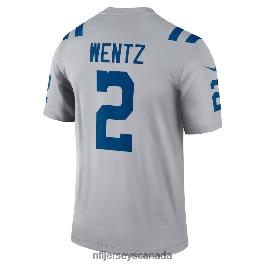 Men Indianapolis Colts Carson Wentz Nike Gray Inverted Legend Jersey Clothing NFL TBXFR62749