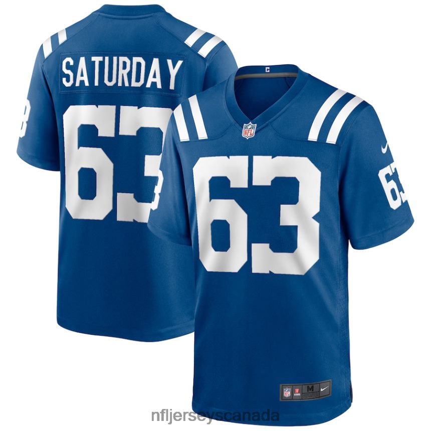 Men Indianapolis Colts Jeff Saturday Nike Royal Game Retired Player Jersey Clothing NFL TBXFR64354