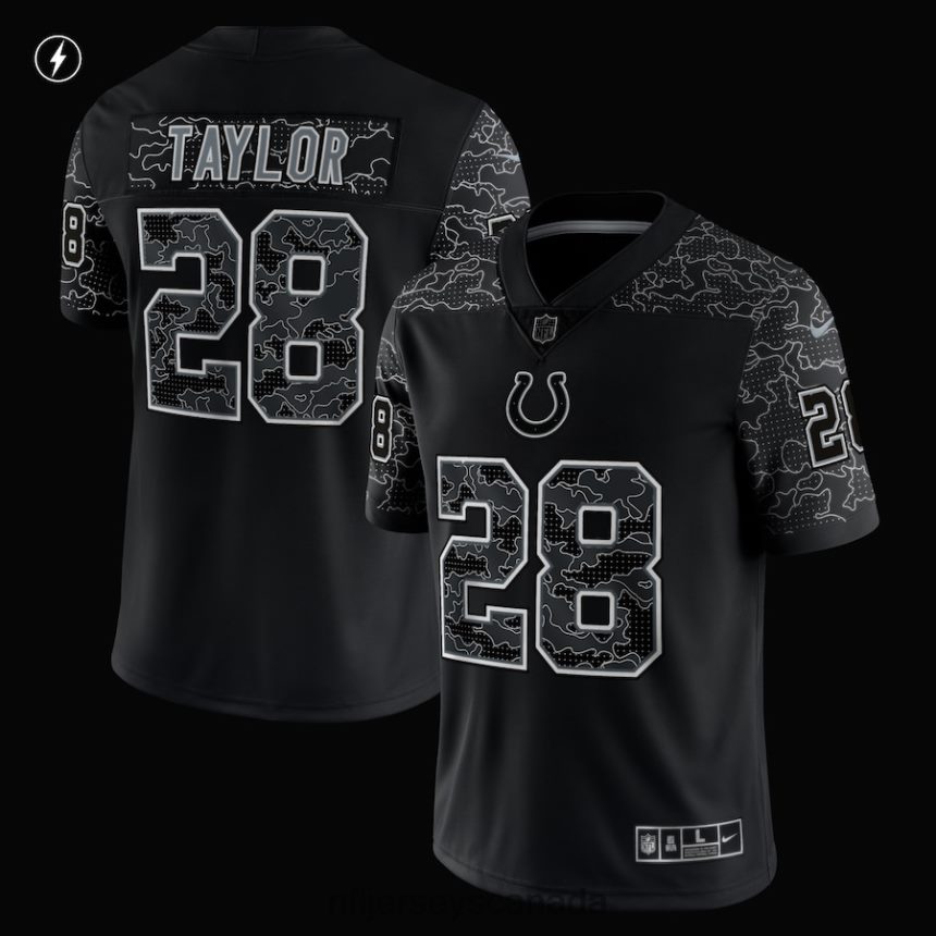 Men Indianapolis Colts Jonathan Taylor Nike Black RFLCTV Limited Jersey Clothing NFL TBXFR65357